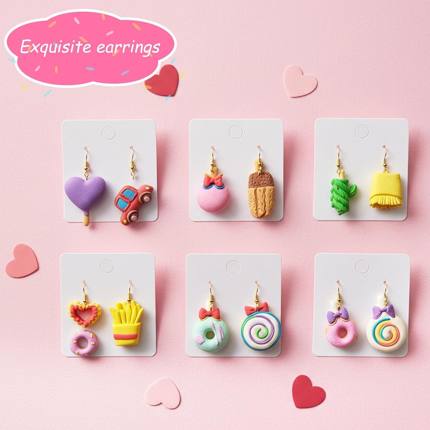 2Pcs Polymer Clay Molds for Jewelry Making Set,Silicone Air-Dry Clay Molds for Making Candy Lollipop Donut V1258-DP02-A-524