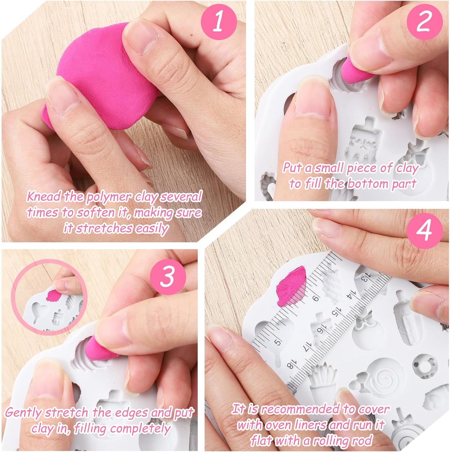 2Pcs Polymer Clay Molds for Jewelry Making Set,Silicone Air-Dry Clay Molds for Making Candy Lollipop Donut V1258-DP02-A-524