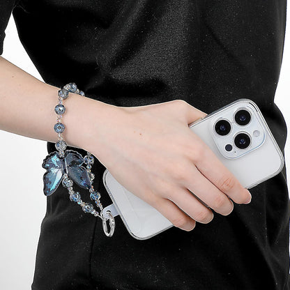 Cute Phone Charm Wrist Strap with Spacer,Butterfly Beaded Phone Chain Wristlet for Case Cellphone Chain V1258-DP02-A-525