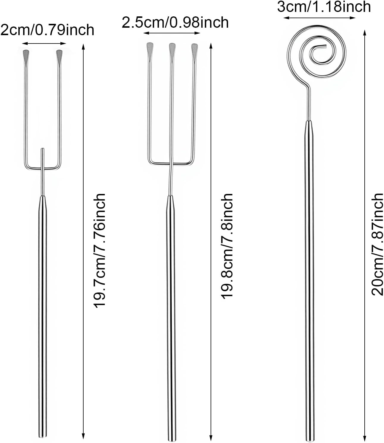 3PCS Chocolate Dipping Tool - Stainless Steel Candy Dipping Tools Baking Supplies Fondue Fork, Spiral Fork V1258-DP02-A-526