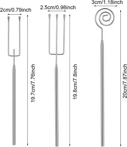 3PCS Chocolate Dipping Tool - Stainless Steel Candy Dipping Tools Baking Supplies Fondue Fork, Spiral Fork V1258-DP02-A-526