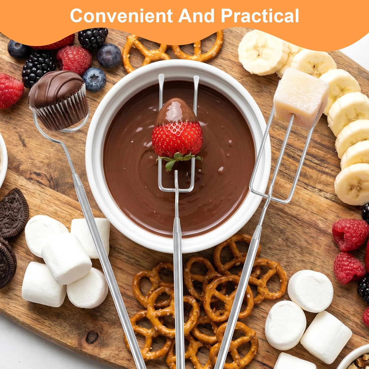 3PCS Chocolate Dipping Tool - Stainless Steel Candy Dipping Tools Baking Supplies Fondue Fork, Spiral Fork V1258-DP02-A-526