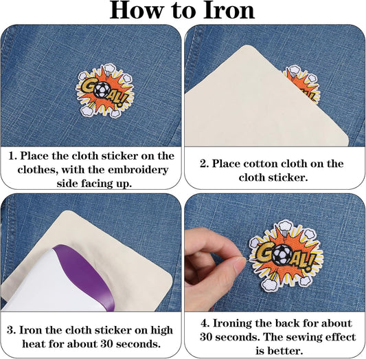 2Pcs Embroidered Soccer Ball Patches Iron on Flaming Soccer Patch for Clothes Decorative Sports Ball Applique V1258-DP02-A-531