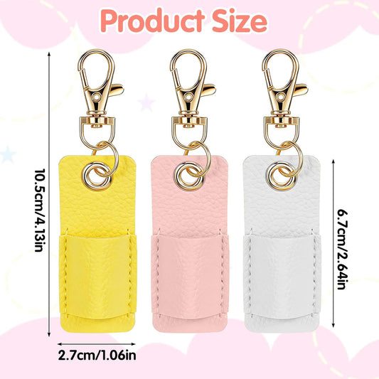3Pcs Lanyard Pen Holder,Single Lanyard Pen Holder Anti-Lost PU Leather Badge Pens Keychain for V1258-DP02-A-535