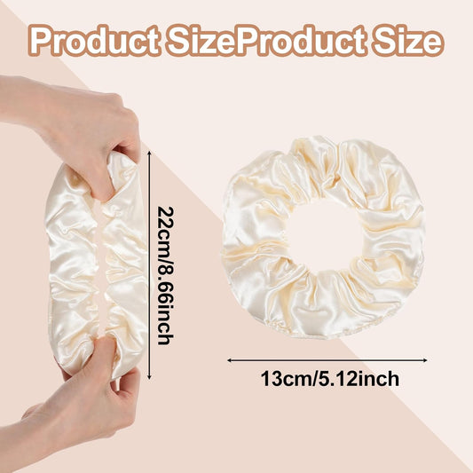 3PCS Large Satin Hair Scrunchies, Oversized Thick Elastic Satin Scrunchie for Women Girls Fluffy Ponytail V1258-DP02-A-536