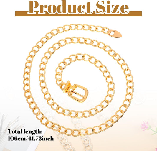 Gold Chain Belts for Women,Adjustable Gold Metal Belts for Women Trendy Waist Chain Belt for Dress & Jeans V1258-DP02-A-537