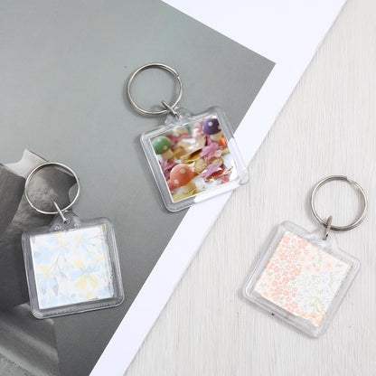 10PCS Acrylic Photo Keychain Blanks,Clear Blank Keychains Picture Frame Keychain Holder DIY Set for Bags Car V1258-DP02-A-540