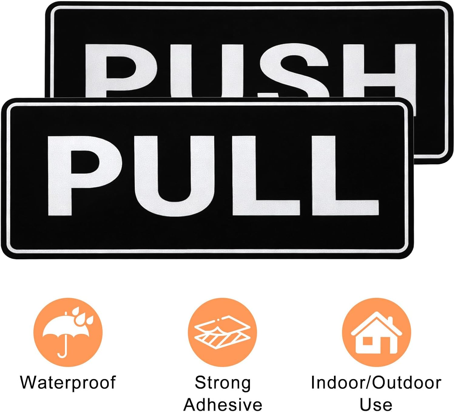 6Pack Push Pull Door Stickers,Adhesive Push and Pull Signs Stickers for Glass Doors and Other Side Doors in V1258-DP02-A-543