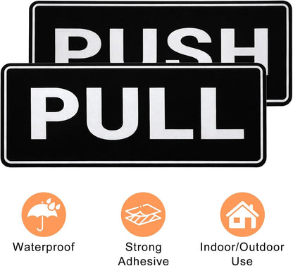 6Pack Push Pull Door Stickers,Adhesive Push and Pull Signs Stickers for Glass Doors and Other Side Doors in V1258-DP02-A-543
