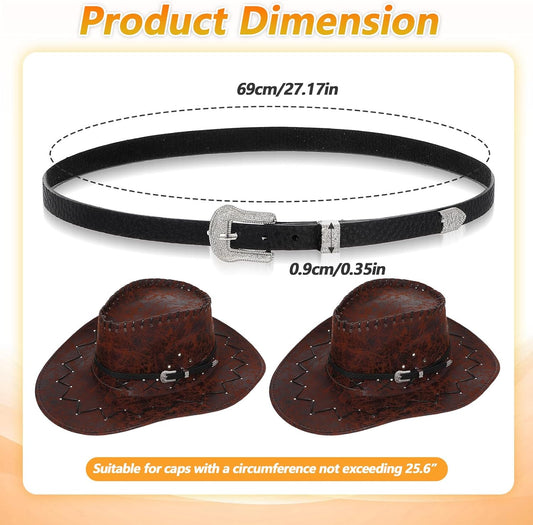 Cowboy Hat Band for Men, Adjustable Cowboy Hat Accesories for Western Fedora Panama Belts Leather Cowgirl V1258-DP02-A-549
