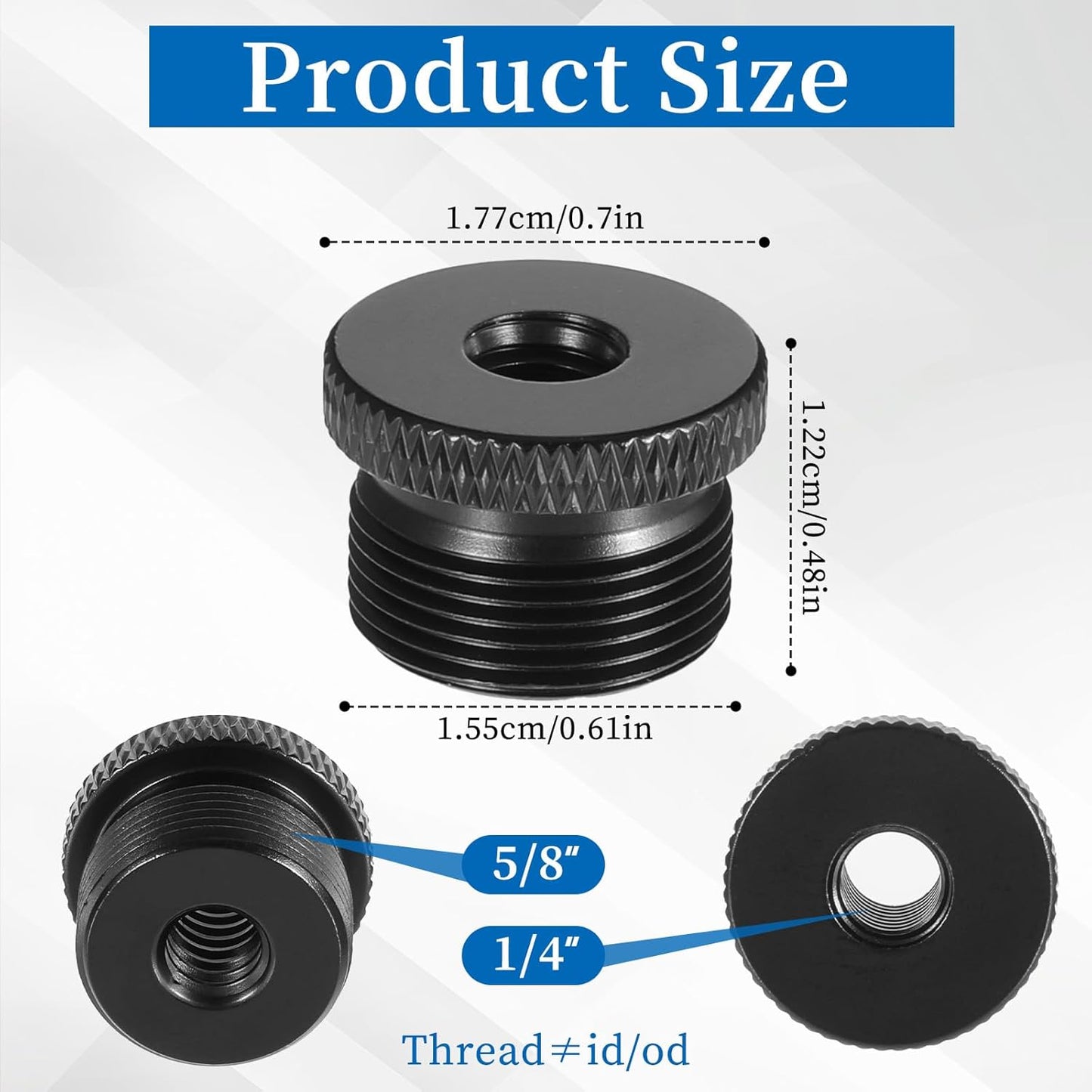 4 Pcs Mic Stand Adapter Microphone Stand Adapter 1/4 Female to 5/8 Male Screw Adapter Thread Tripod Screw V1258-DP02-A-557