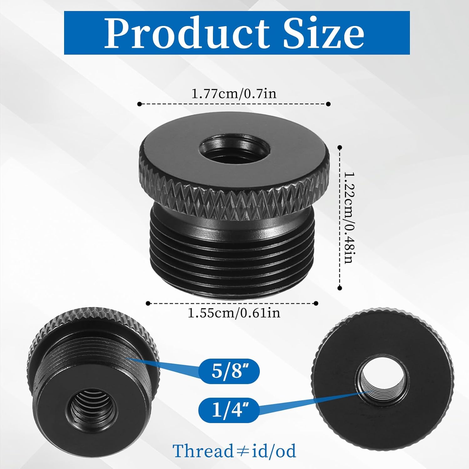 4 Pcs Mic Stand Adapter Microphone Stand Adapter 1/4 Female to 5/8 Male Screw Adapter Thread Tripod Screw V1258-DP02-A-557