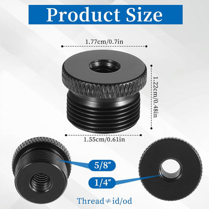 4 Pcs Mic Stand Adapter Microphone Stand Adapter 1/4 Female to 5/8 Male Screw Adapter Thread Tripod Screw V1258-DP02-A-557