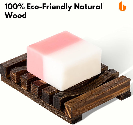Natural Wooden Soap Dish Soap Saver Holder Soap Tray for Bathroom, Biodegradable, Zero Waste, Plastic Free, V1258-DP02-A-56