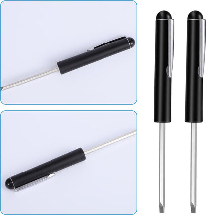 2 PCS Mini Pocket Screwdriver with Magnetic Slotted Tips Reversible Double Ended Bit - Phillips and Flat Head V1258-DP02-A-561