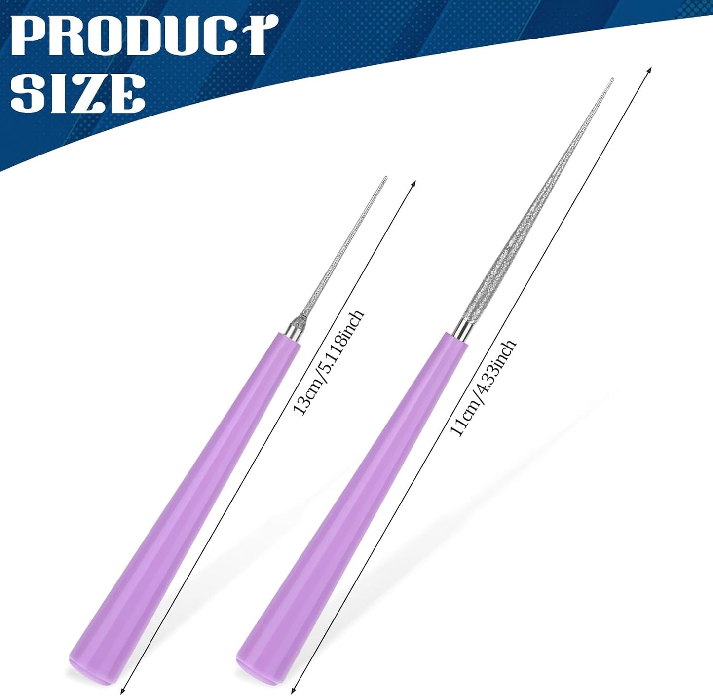 2 Piece Jewelry Making Bead Reamer Tool, Diamond Bead Reamer Tipped Hole Enlarger for Pearls & Beading V1258-DP02-A-564