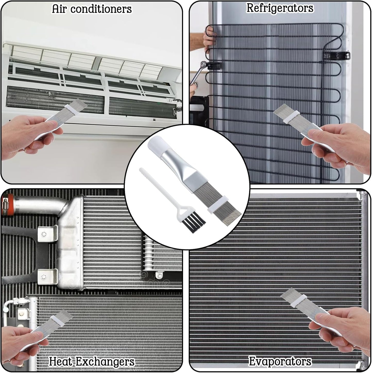 2Pcs Radiator Fin Comb,Coil Cleaning Brush Air Conditioner Fin Comb Kit for Combing Radiator Evaporator V1258-DP02-A-569