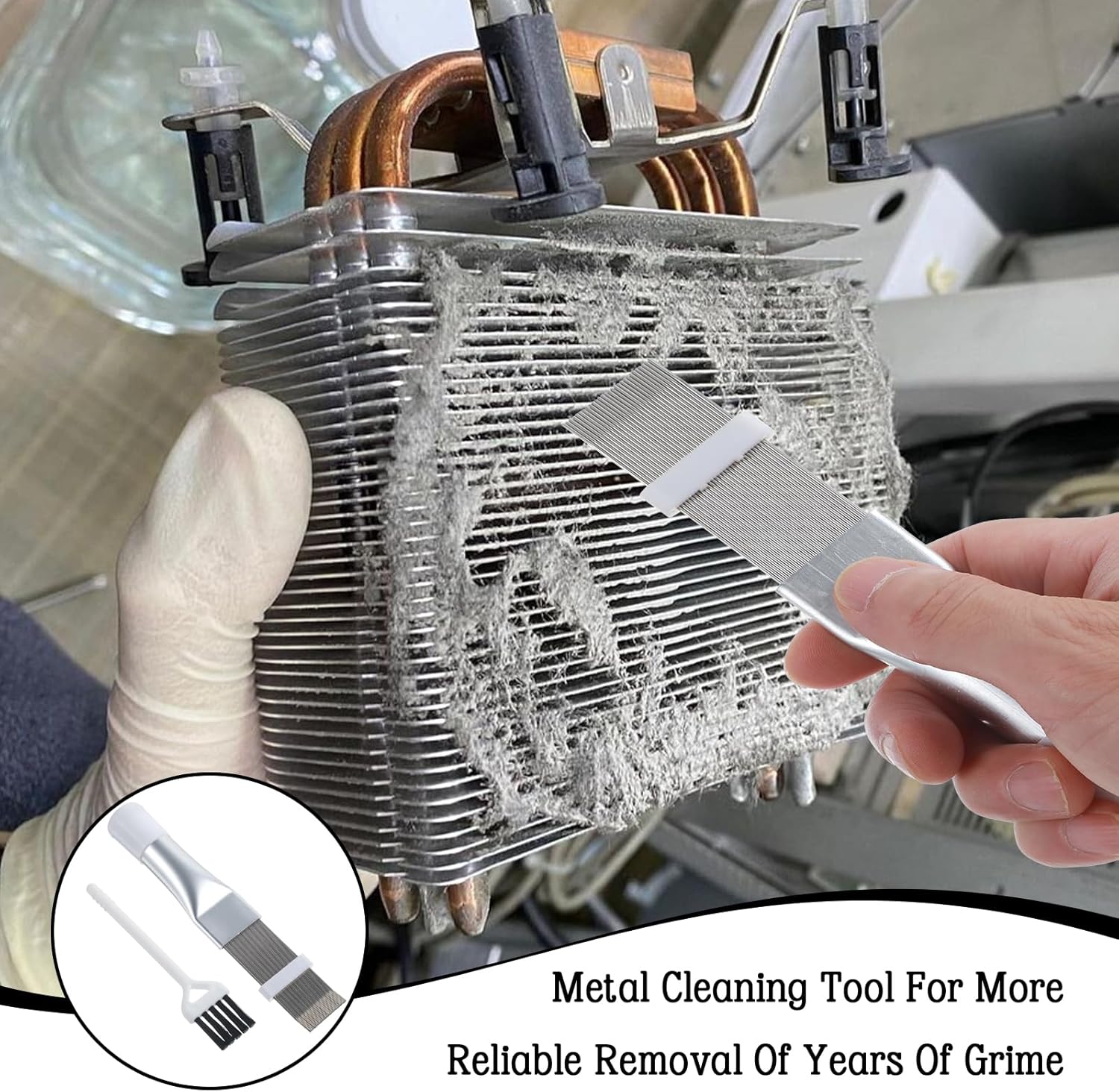 2Pcs Radiator Fin Comb,Coil Cleaning Brush Air Conditioner Fin Comb Kit for Combing Radiator Evaporator V1258-DP02-A-569
