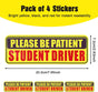 4PCS Student Driver Sticker for Car,Non-Magnetic Student Driver Bumper Sticker - Waterproof & Long Lasting V1258-DP02-A-570