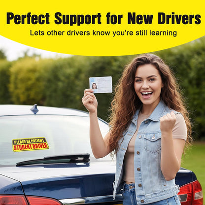 4PCS Student Driver Sticker for Car,Non-Magnetic Student Driver Bumper Sticker - Waterproof & Long Lasting V1258-DP02-A-570