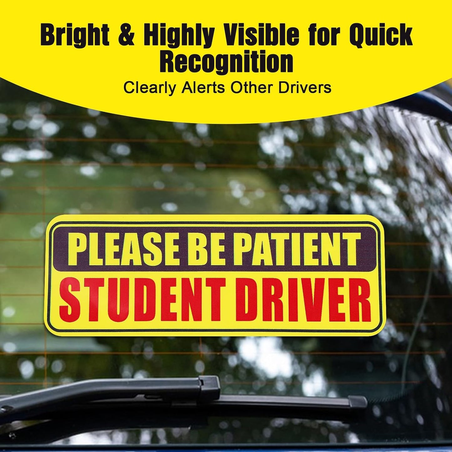 4PCS Student Driver Sticker for Car,Non-Magnetic Student Driver Bumper Sticker - Waterproof & Long Lasting V1258-DP02-A-570