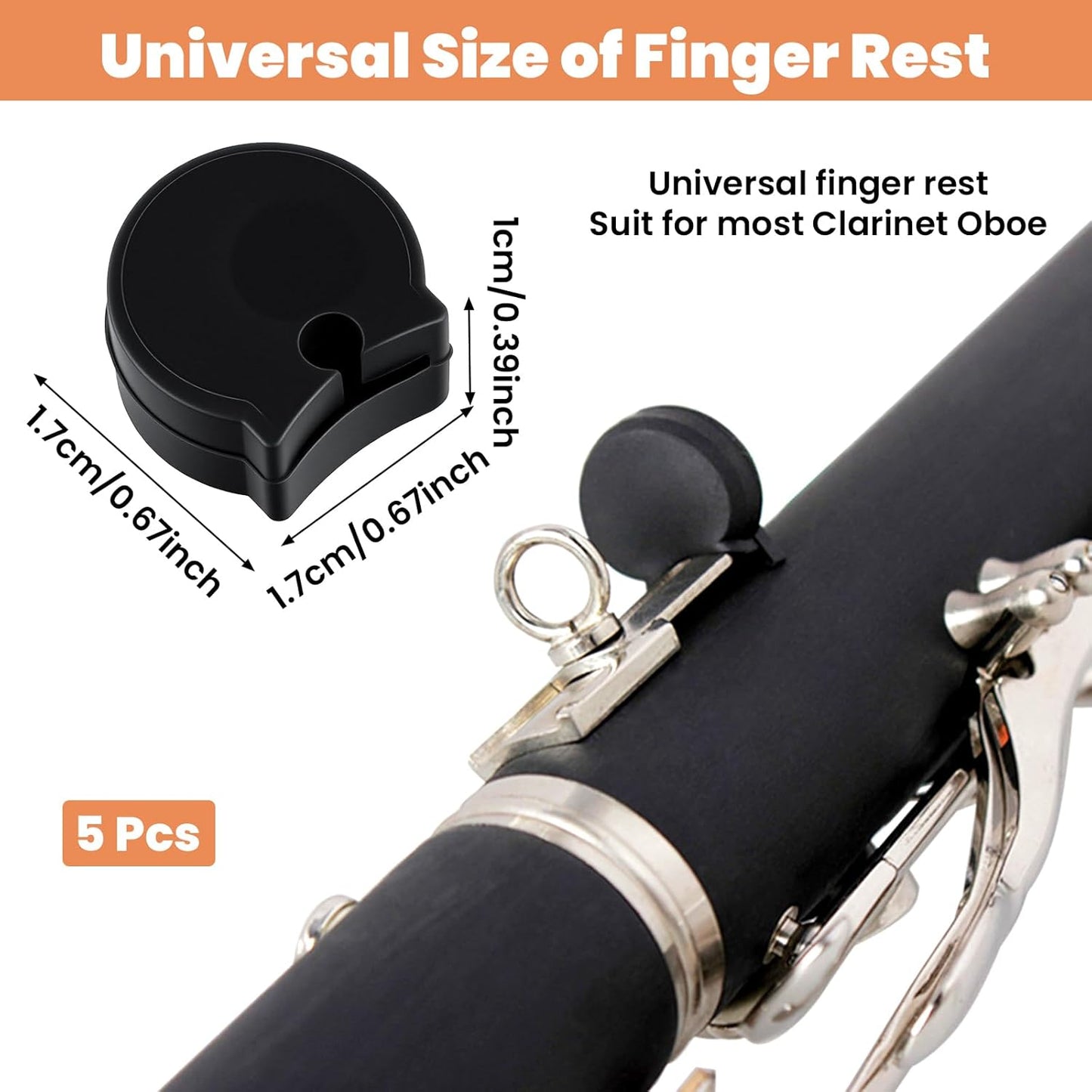 5PCS Clarinet Thumb Rest Cushion Soft Silicone Clarinets Oboe Thumb Rest Cushion Protector Thumbs Protector V1258-DP02-A-572
