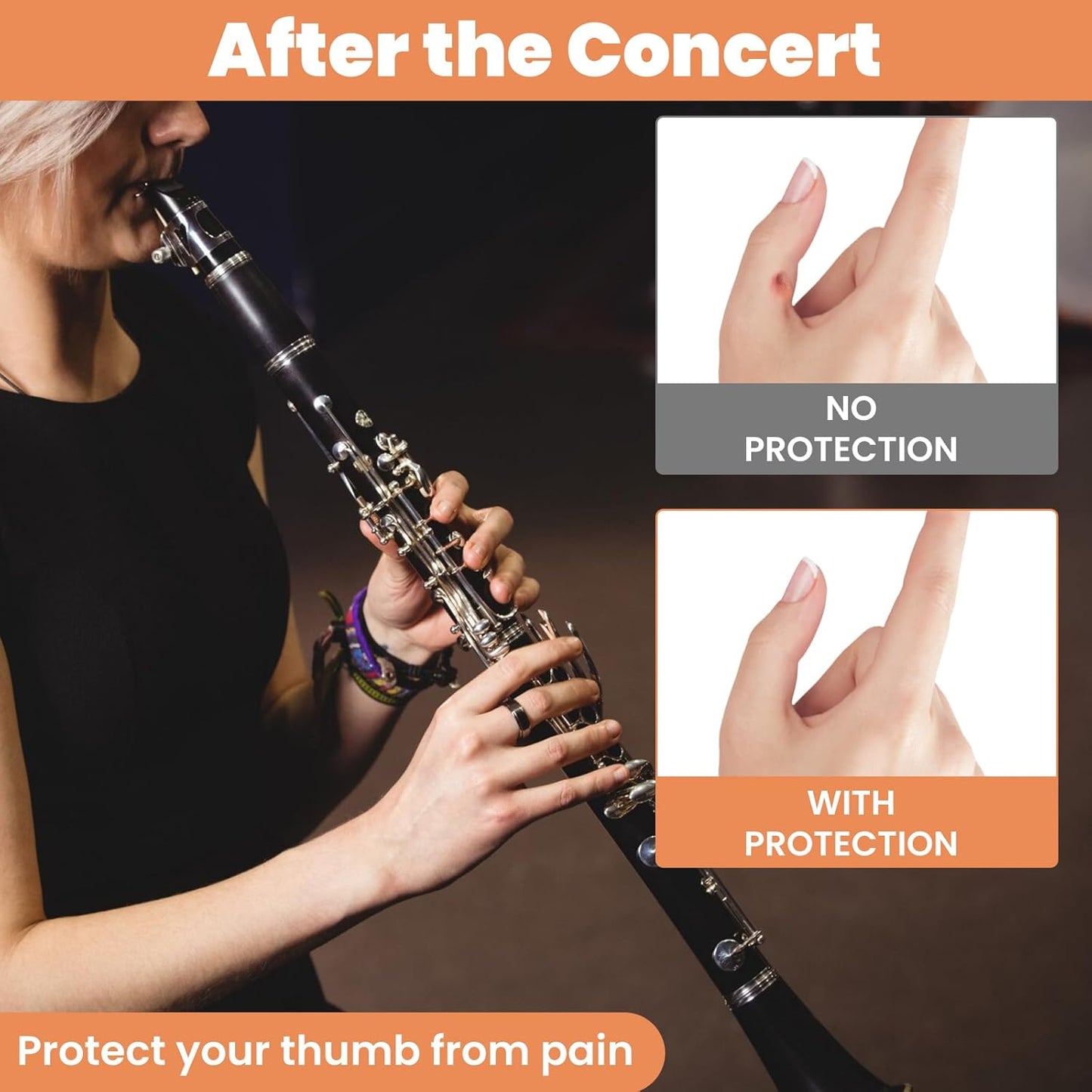 5PCS Clarinet Thumb Rest Cushion Soft Silicone Clarinets Oboe Thumb Rest Cushion Protector Thumbs Protector V1258-DP02-A-572