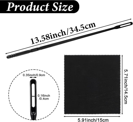6Pcs Flute Cleaning Kit, 3Pcs Flute Cleaning Rod with 3Pcs Cleaner Polishing Cloth, Flutes Cleaner Swabs V1258-DP02-A-573