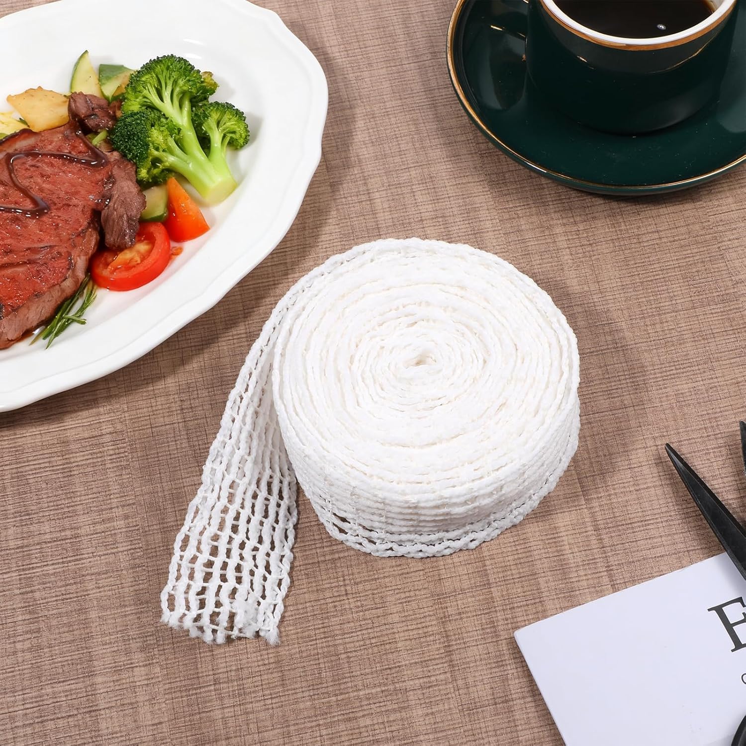 16.4ft Meat Netting, Size 18 Meat Netting Roll Elastic Smoked Meat Poultry Ham Netting Meat Butcher Twine Net V1258-DP02-A-576