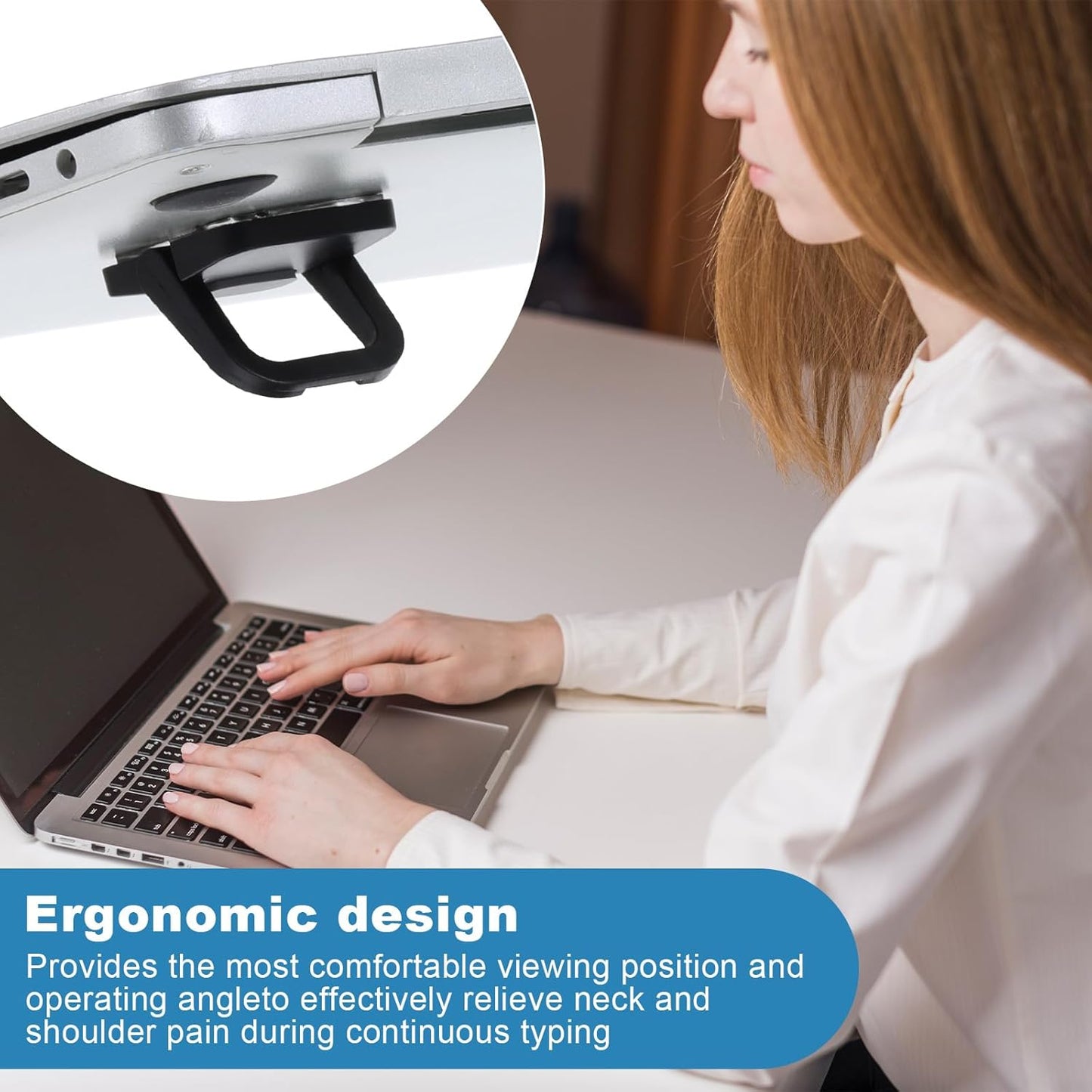 2Pcs Keyboard Riser Self-Adhesive Mini Portable Laptop Stand Foldable Portable Computer Self Adhesive V1258-DP02-A-577