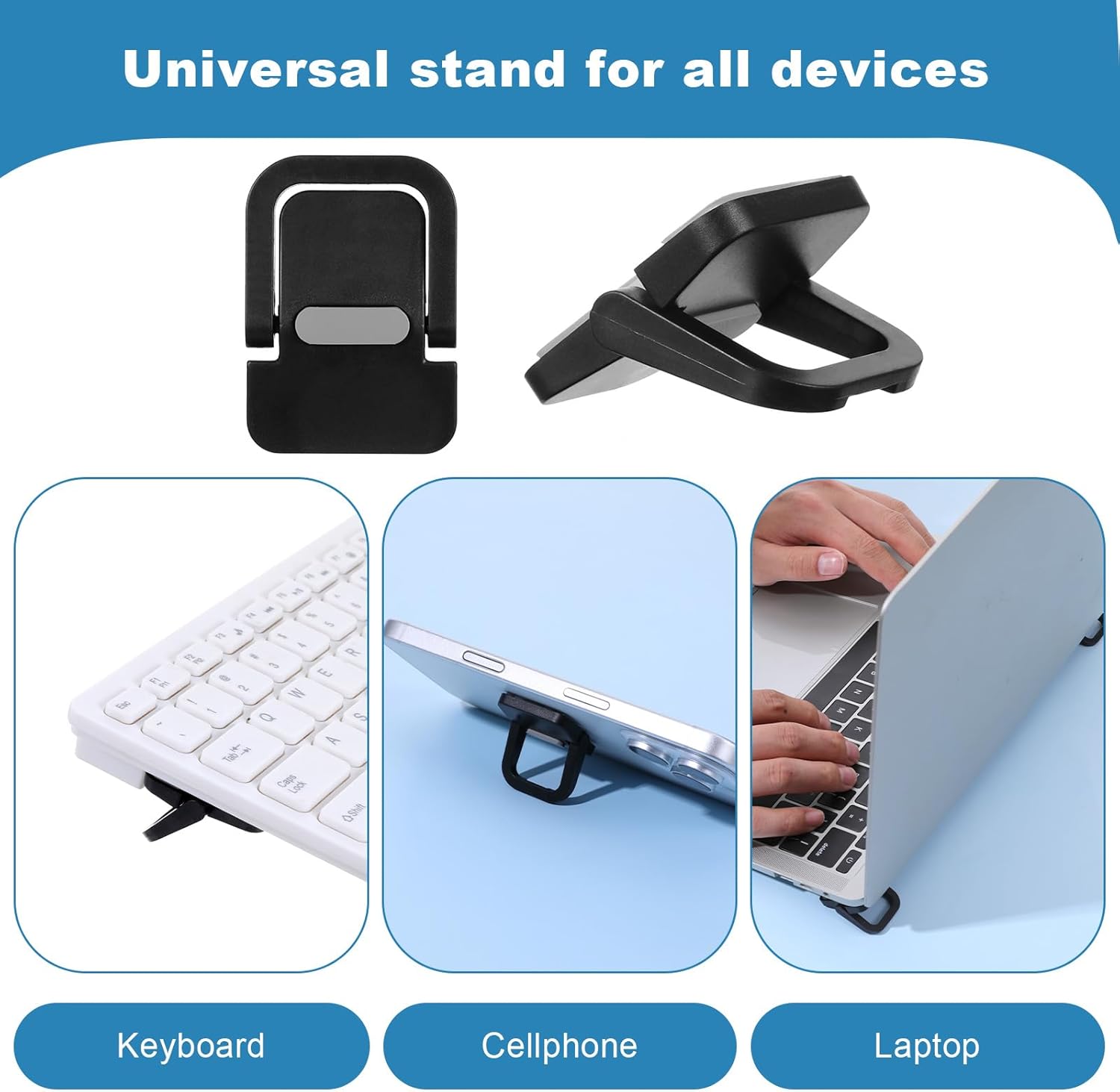 2Pcs Keyboard Riser Self-Adhesive Mini Portable Laptop Stand Foldable Portable Computer Self Adhesive V1258-DP02-A-577