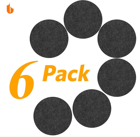 6 PCS Coasters, Eco-Friendly 100% Biodegradable Absorbent Felt Coasters for Drinks Bar Home, 4 Inch (Black V1258-DP02-A-58