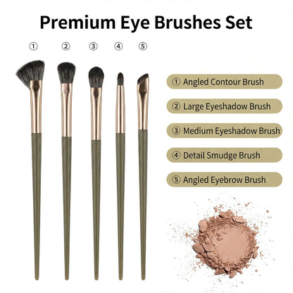 Eye Makeup Brush Set, 5 Pcs Eye Shadow Brushes Set Professional Eyeshadow Makeup Blending Brushes with V1258-DP02-A-582