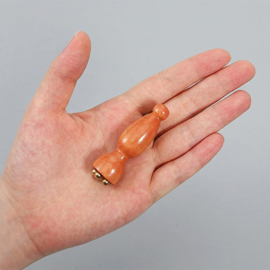 Mini Face Ice Roller, Sandalwood Facial Massage Tool, Eye Ice Roller 5 Copper Beads for Face and Eyes, Travel V1258-DP02-A-588