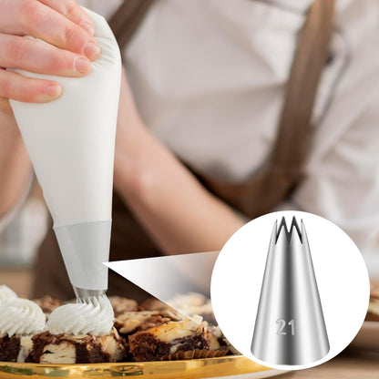 3 Pcs Open Star Cake Decorating Tip #21, Icing Piping Tip for Frosting, Open Star Icing Tips for Cake V1258-DP02-A-592