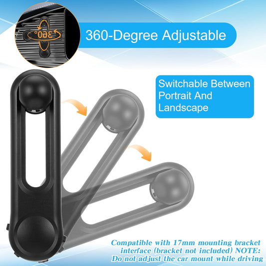 17mm Ball Mount Extension Arm, 360-Degree Rotatable Extender, 2.04 Inch Adjustable Length, Balls Mount Phone V1258-DP02-A-595