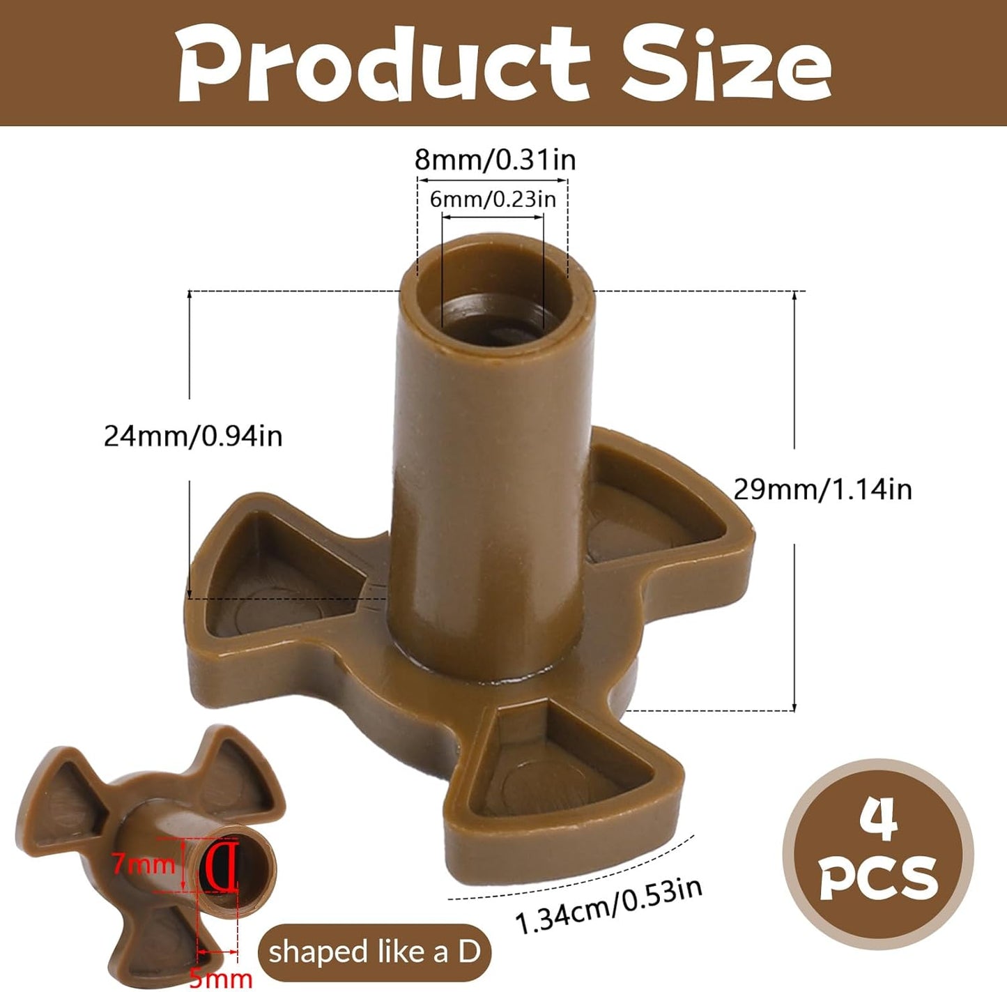 4 Pcs Microwave Turntable Coupler, Microwave Oven Replacement Parts Spinner Turntable Roller Guide Support V1258-DP02-A-597