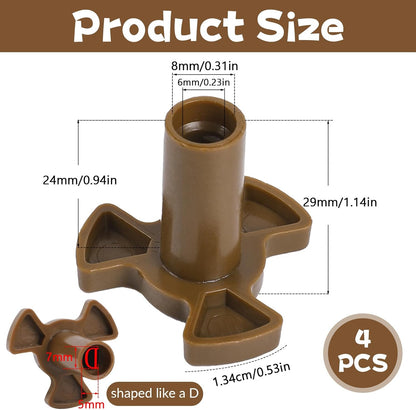 4 Pcs Microwave Turntable Coupler, Microwave Oven Replacement Parts Spinner Turntable Roller Guide Support V1258-DP02-A-597