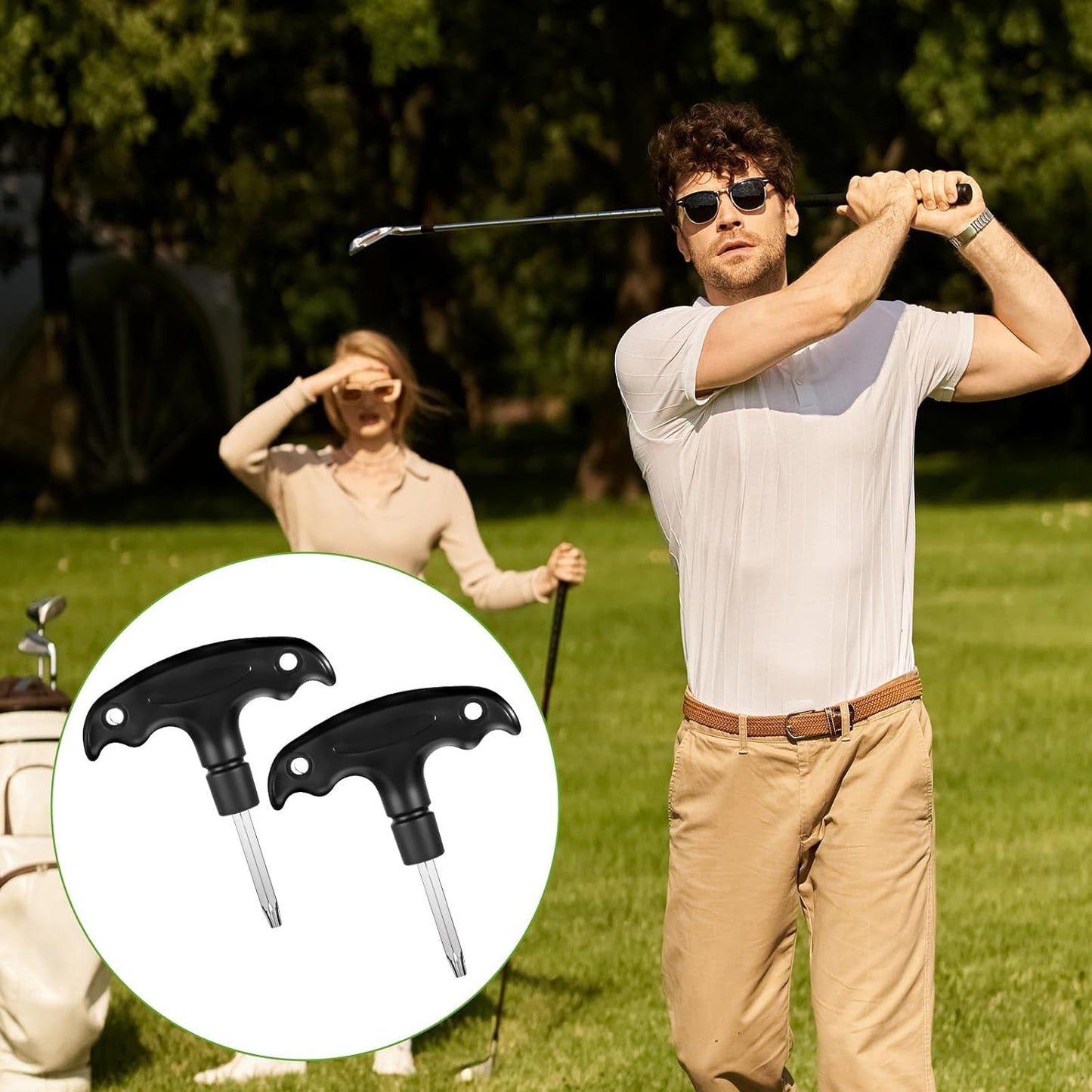 2 Pcs Golf Wrench, Adjustable Golf Tool with Plastic Handle, Stainless Steel Golf Driver Tool, Golf Driver V1258-DP02-A-598