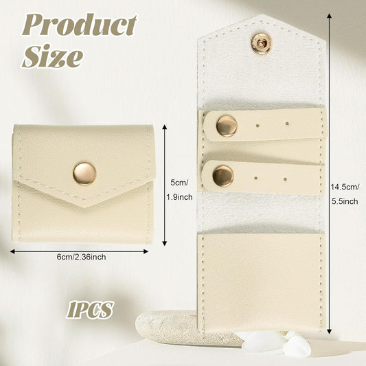 Vin Beauty Mini Travel Jewelry Roll Bag with Buckle, Mini Travel Jewelry Organizer Case, Foldable V1258-DP02-A-601
