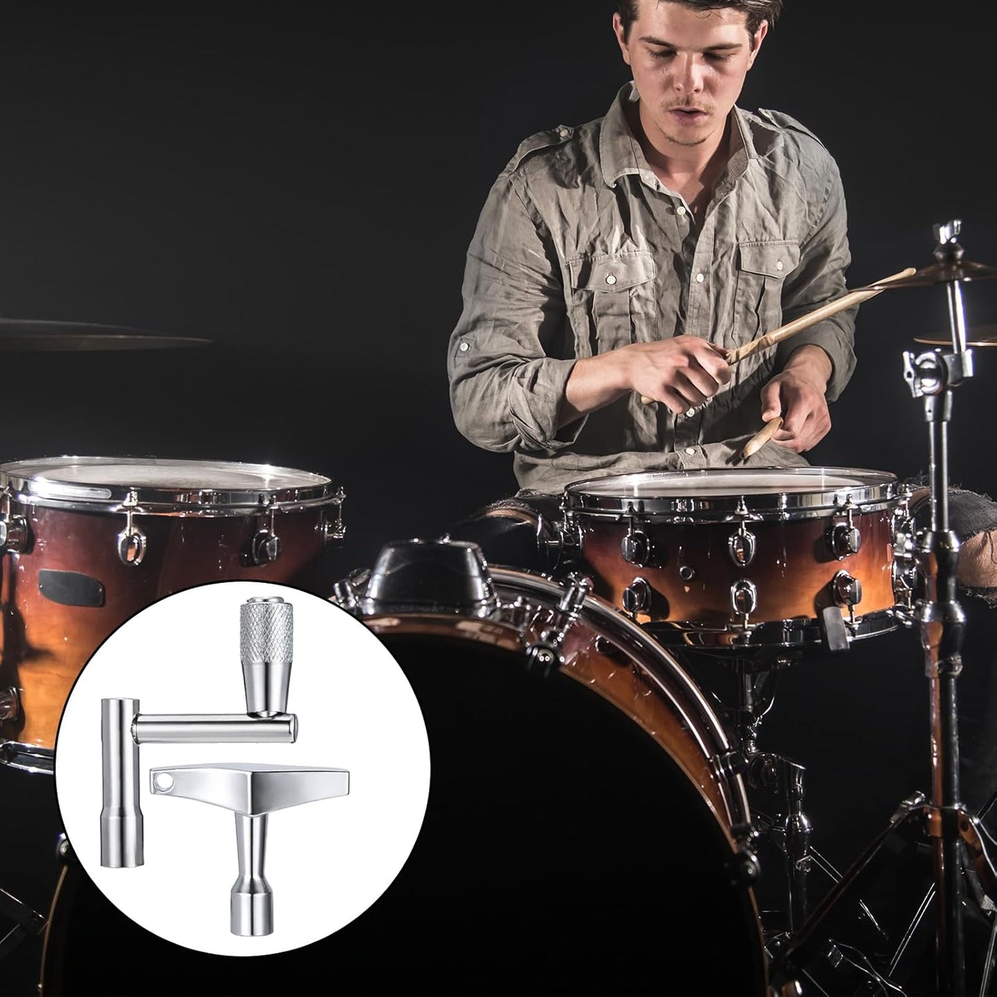 Drum Key 3 Pack Drum Keys for Tuning Drums, Universal Drums Tuning Keys with Continuous Standard Motion Speed V1258-DP02-A-603