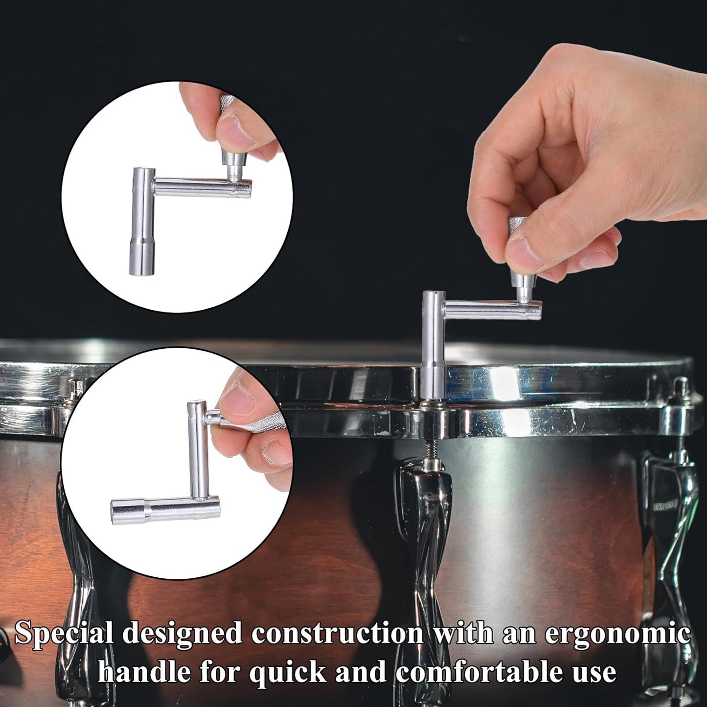 Drum Key 3 Pack Drum Keys for Tuning Drums, Universal Drums Tuning Keys with Continuous Standard Motion Speed V1258-DP02-A-603