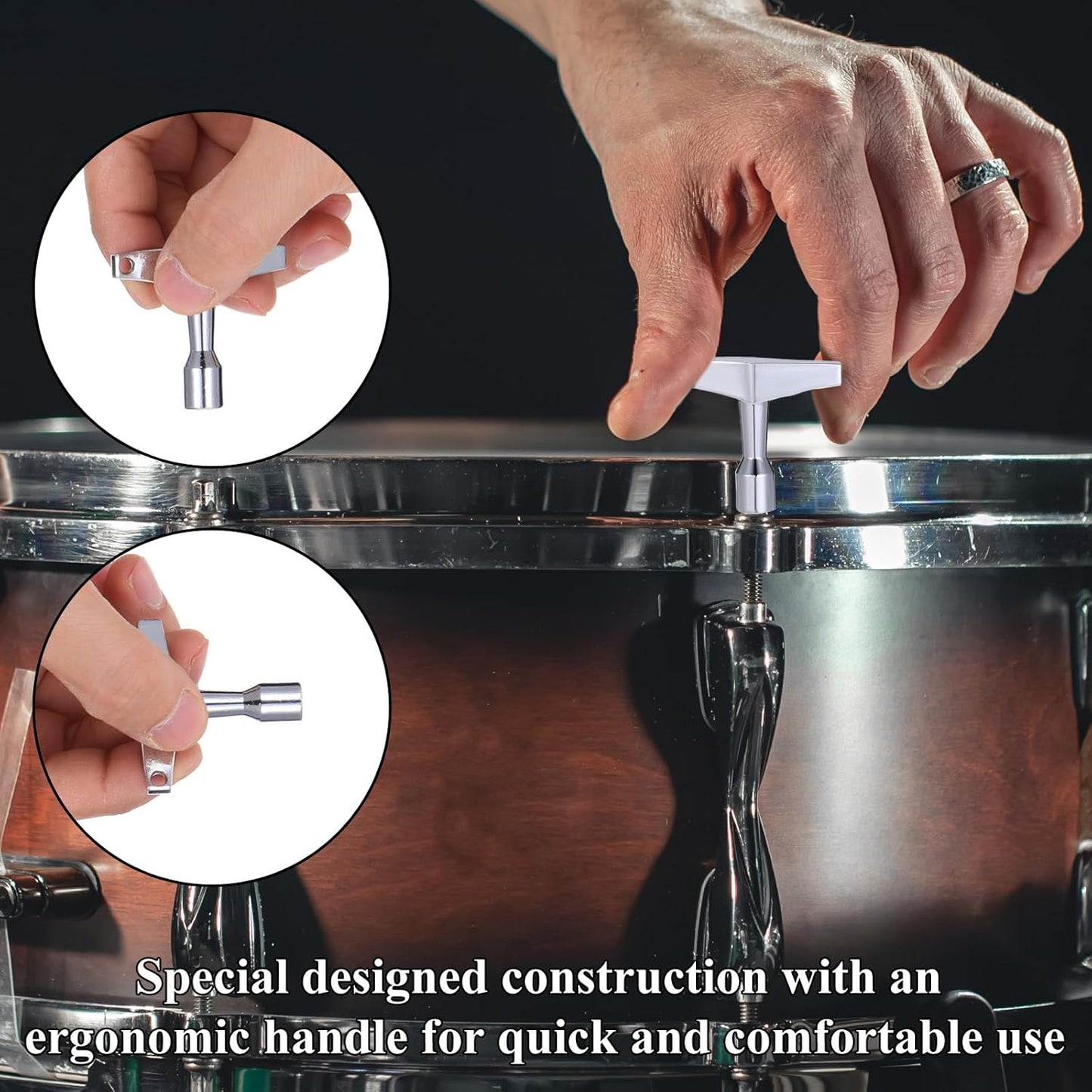 Drum Key 3 Pack Drum Keys for Tuning Drums, Universal Drums Tuning Keys with Continuous Standard Motion Speed V1258-DP02-A-603