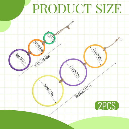 2 Pcs Snake Climbing Rings Snake Enrichment Toys for Ball Python Ball Python Tank Accessories, Reptile V1258-DP02-A-604