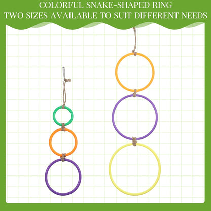 2 Pcs Snake Climbing Rings Snake Enrichment Toys for Ball Python Ball Python Tank Accessories, Reptile V1258-DP02-A-604