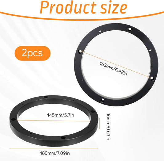 Vin Beauty 2 Pcs 6.5 Speaker Spacer Enhance Sound Quality 6.5 Inch Speaker Spacer 1 Inch No Cutting and V1258-DP02-A-607