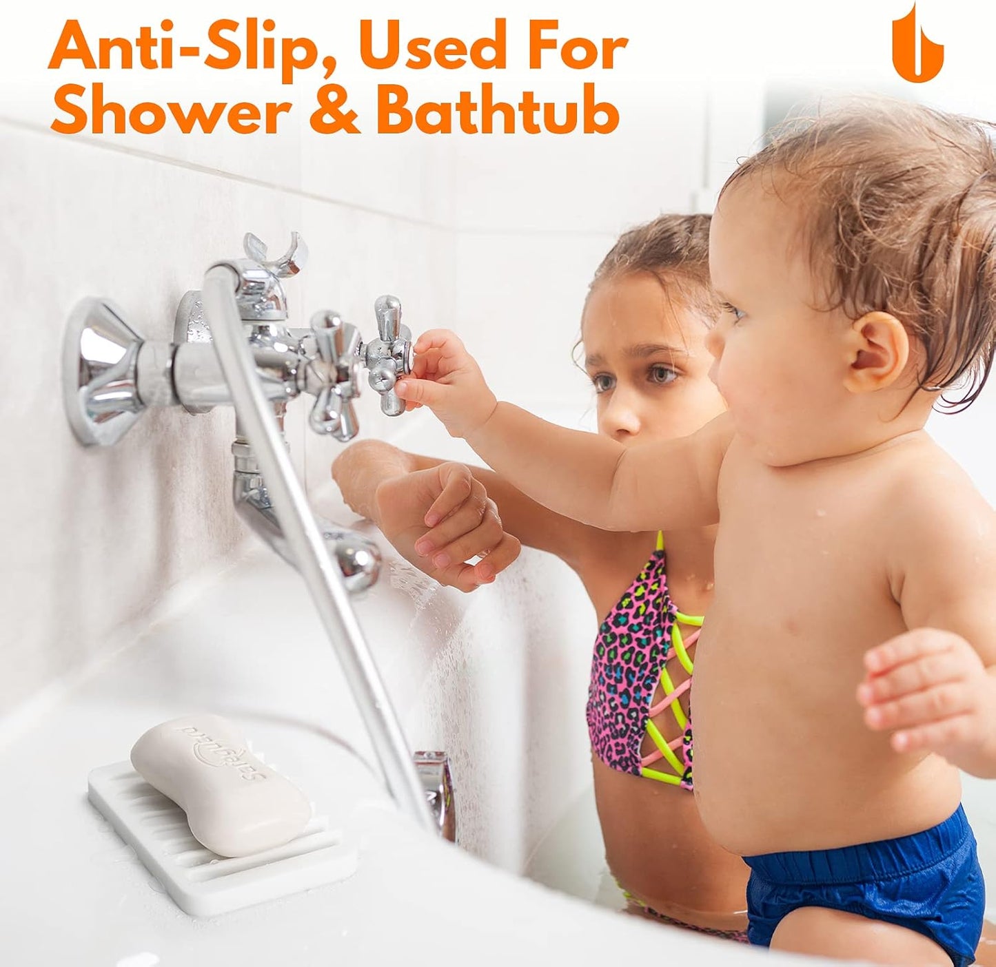 Soap Dish Shower Waterfall Soap Tray Holder for Bathroom, Kitchen, Counter Top, Flexible Silicone, Keep Soap V1258-DP02-A-61