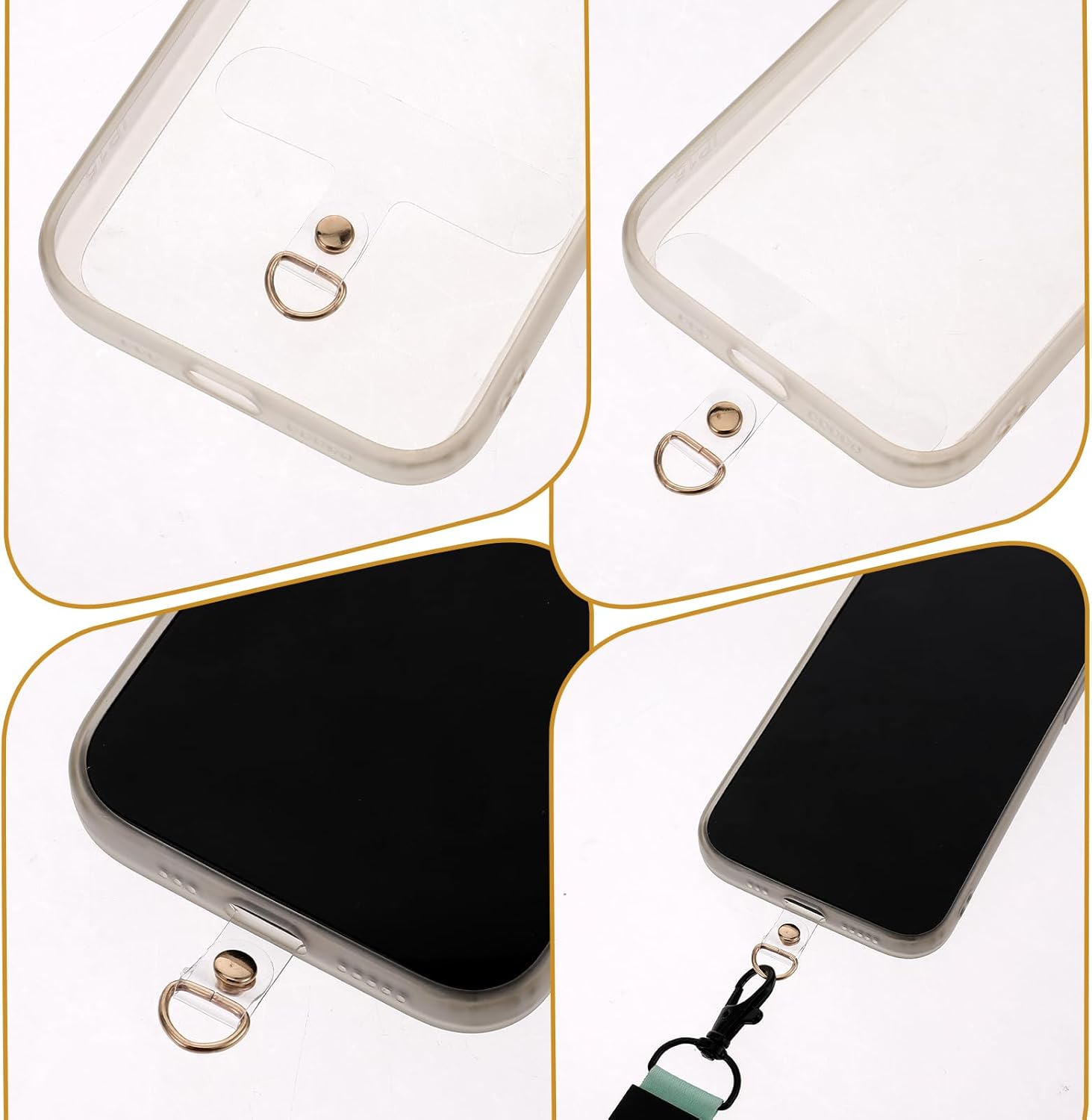 Vin Beauty 10 Pack Universal Gold Phone Tether Tab, Phone Lanyard Tab Without Adhesive, Tether Tabs for Cell V1258-DP02-A-611
