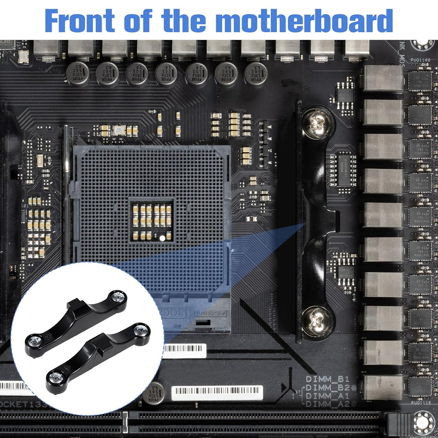4 PCS AM5 CPU Bracket AM5 Motherboard CPU Cooler Fan Bracket, Desktop Computer Fan Retainer with Screws Black V1258-DP02-A-612