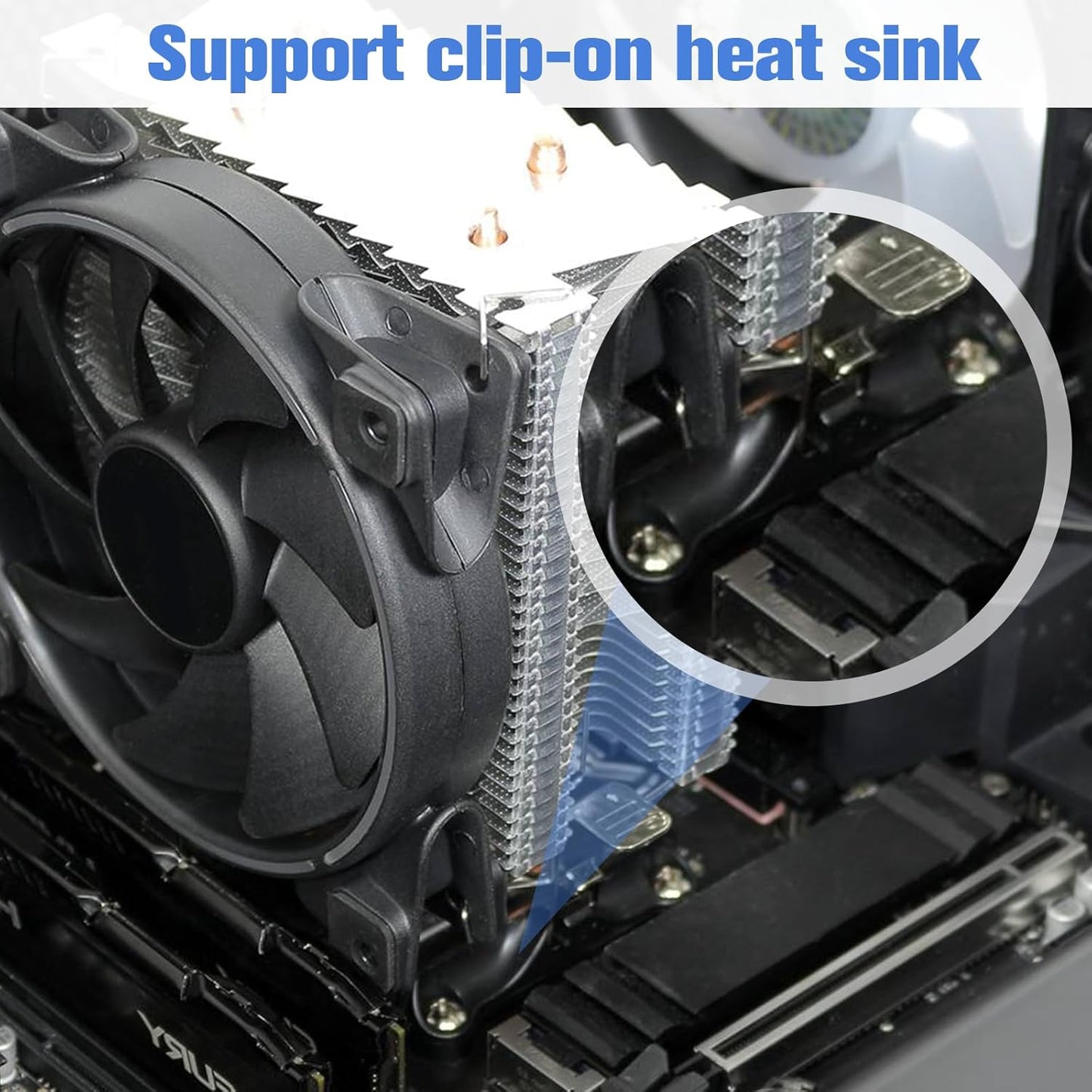 4 PCS AM5 CPU Bracket AM5 Motherboard CPU Cooler Fan Bracket, Desktop Computer Fan Retainer with Screws Black V1258-DP02-A-612